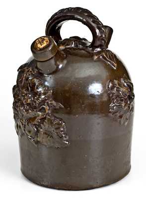 Fine Ohio Stoneware Harvest Jug with Applied Figural Decoration