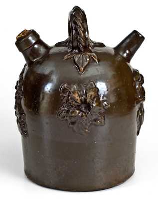 Fine Ohio Stoneware Harvest Jug with Applied Figural Decoration