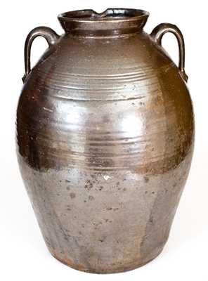 Outstanding JBL (Jesse Bradford Long), Crawford County, GA Large Spouted Stoneware Jar