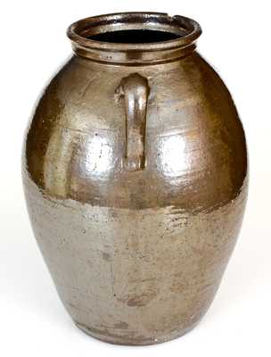 Rare 6 Gal. JBL (Jesse Bradford Long, Crawford County, GA) Double-Handled Stoneware Jar