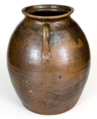 6 Gal. Double-Handled Stoneware Jar att. Jesse Bradford Long, Crawford County, GA