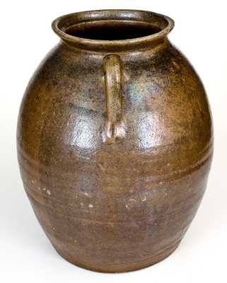6 Gal. Double-Handled Stoneware Jar att. Jesse Bradford Long, Crawford County, GA