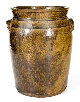 Very Unusual Crawford County, GA, Alkaline-Glazed Stoneware Jar w/ Incised Window Decoration