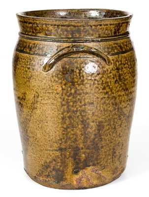 Very Unusual Crawford County, GA, Alkaline-Glazed Stoneware Jar w/ Incised Window Decoration