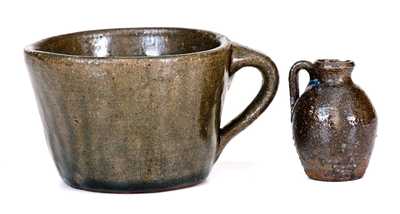 Two Pieces of Southern Stoneware: Signed Arie Meaders Mug and Miniature Unsigned NC Jug