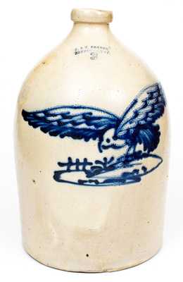 Exceptional J. & E. NORTON / BENNINGTON, VT. Stoneware Hawk Jug