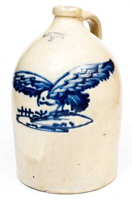 Exceptional J. & E. NORTON / BENNINGTON, VT. Stoneware Hawk Jug