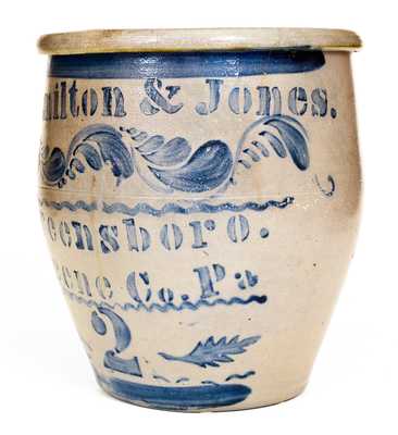 Exceptional Hamilton & Jones / Greensboro / Greene Co. Pa Stoneware Jar