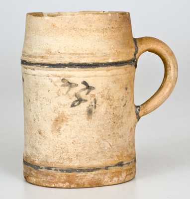 Important Colonial American Stoneware Mug, Manhattan, NY or Cheesequake, NJ