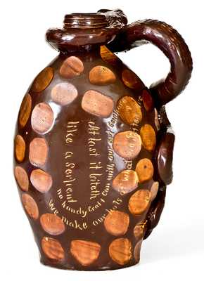 The Anna Pottery High Water Flask: Very Important Elaborate Snake Flask w/ Poetic Inscriptions