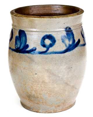 1/2 Gal. Stoneware Jar w/ Floral Decoration att. Henry Harrison Remmey, Philadelphia