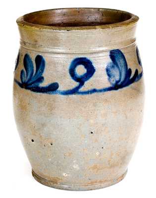 1/2 Gal. Stoneware Jar w/ Floral Decoration att. Henry Harrison Remmey, Philadelphia