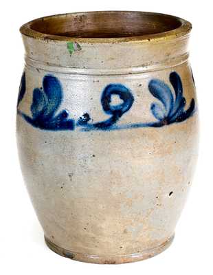 1/2 Gal. Stoneware Jar w/ Floral Decoration att. Henry Harrison Remmey, Philadelphia