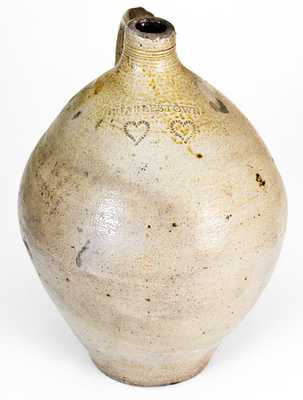 2 Gal. CHARLESTOWN Stoneware Jug with Impressed Hearts