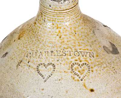 2 Gal. CHARLESTOWN Stoneware Jug with Impressed Hearts