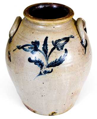 2 Gal. NJ Stoneware Jar w/ Floral Decoration, possibly Abial Price, Matawan