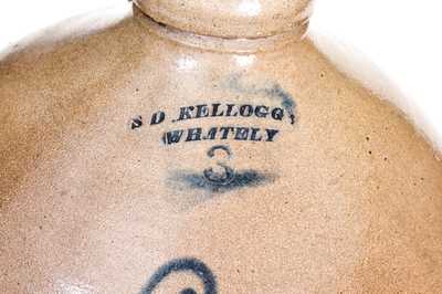 Rare and Exceptional S. D. KELLOGG/ WHATELY Stoneware Jug with Elaborate Bird Scene