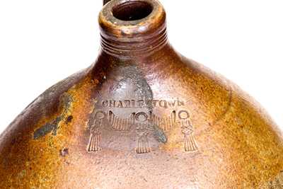 Fine 2 Gal. CHARLESTOWN Stoneware Jug w/ Drape and Tassel Decoration