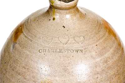 3 Gal. CHARLESTOWN Stoneware Jug with Hearts Decoration