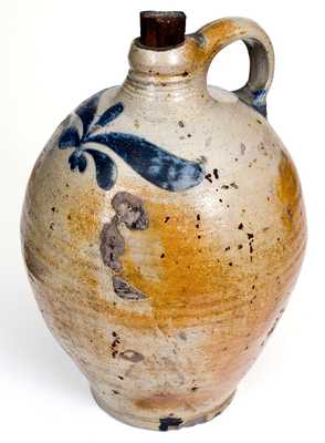 2 Gal. Manhattan Stoneware Jug with Incised Decoration, Manhattan, c1800