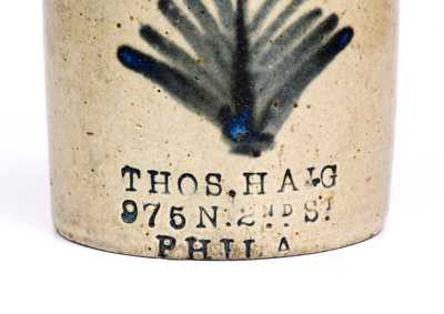 Rare THOS. HAIG / 975 N. 2ND ST. / PHILA Bristol-Slip Stoneware Chicken Waterer