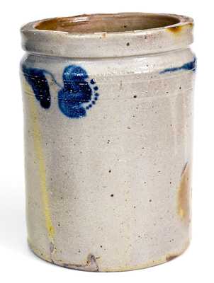 1 Gal. JOHN BELL / WAYNESBORO Stoneware Jar with Bold Cobalt Floral Decoration