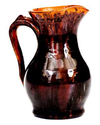 Fine JOHN BELL, Waynesboro, PA, Miniature Redware Pitcher