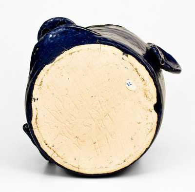 Edwin Meaders Cobalt Stoneware Face Jug, Cleveland, GA, 1992