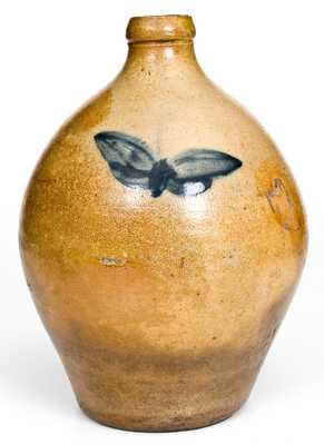 1 Gal. Stoneware Jug with Butterfly Decoration att. Norton, Bennington, VT
