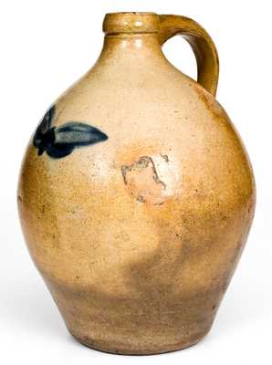 1 Gal. Stoneware Jug with Butterfly Decoration att. Norton, Bennington, VT