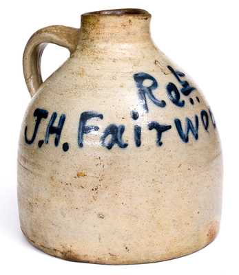 Unusual Stoneware Syrup Jug Inscribed 