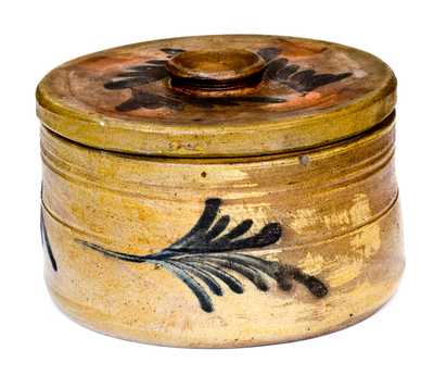 Small-Sized Remmey / Philadelphia Stoneware Butter Crock with Lid
