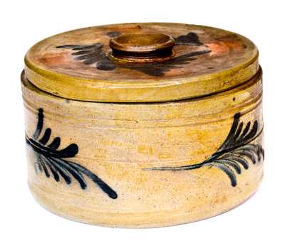 Small-Sized Remmey / Philadelphia Stoneware Butter Crock with Lid