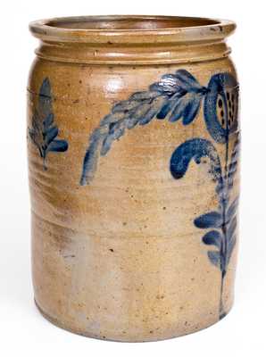 B. C. MILBURN, Alexandria, VA, Stoneware Jar w/ Fine Cobalt Floral Decoration