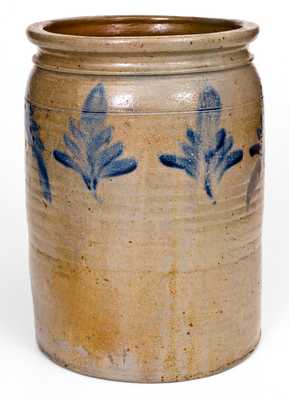 B. C. MILBURN, Alexandria, VA, Stoneware Jar w/ Fine Cobalt Floral Decoration