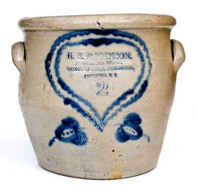 Very Unusual CORNING, NY Stoneware Advertising Jar