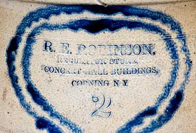 Very Unusual CORNING, NY Stoneware Advertising Jar