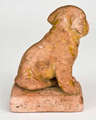 Very Rare Redware Dog Figure att. John L. Stone, Limestone County, Texas