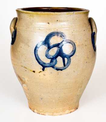 3 Gal. New York State Stoneware Jar with Brushed Cobalt Decoration
