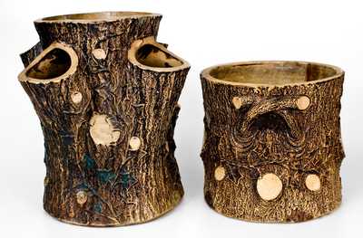 Lot of Two: Rustic Stoneware Planters (One Marked F. B. NORTON / WORCESTER, MASS)