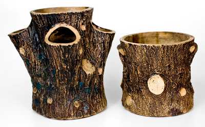 Lot of Two: Rustic Stoneware Planters (One Marked F. B. NORTON / WORCESTER, MASS)