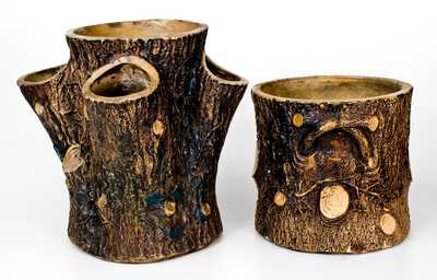 Lot of Two: Rustic Stoneware Planters (One Marked F. B. NORTON / WORCESTER, MASS)