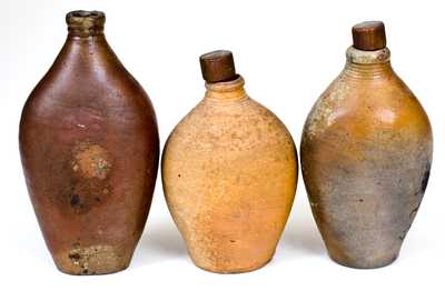 Lot of Three: Early Stoneware Flasks