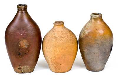 Lot of Three: Early Stoneware Flasks