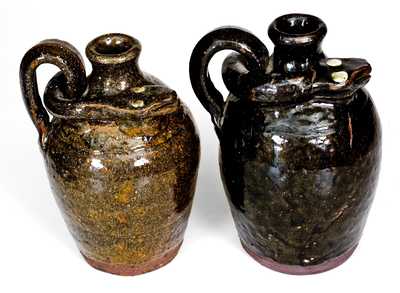 Lot of Two: B. B. CRAIG / VALE, NC Stoneware Snake Jugs, 4th Quarter 20th Century