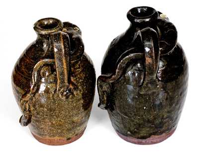 Lot of Two: B. B. CRAIG / VALE, NC Stoneware Snake Jugs, 4th Quarter 20th Century