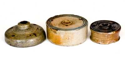 Lot of Three: Early American Stoneware Inkwells