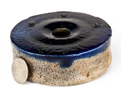 Fine Stoneware Inkwell with Bold Cobalt Top, probably New York State, circa 1825