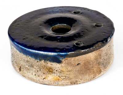 Fine Stoneware Inkwell with Bold Cobalt Top, probably New York State, circa 1825