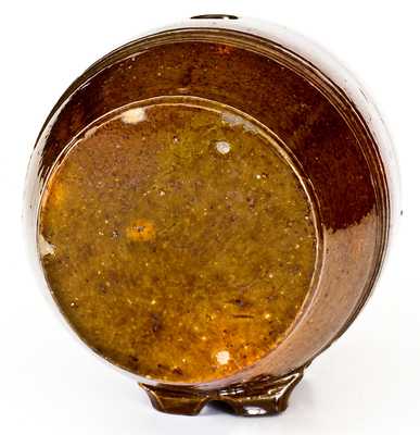 Unusual Pennsylvania Redware Keg with Elaborate